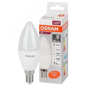 5578944 Value B LED 7Вт E14 4000К 560Лм свеча 220В (замена 60Вт) Лампа светодиодная (уп.10шт.) LEDVANCE (OSRAM) 4058075578944 - фото 313178
