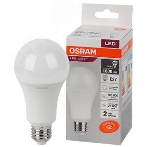 5579323 Value A LED 20Вт E27 4000К 1600Лм груша 220В (замена 150Вт) Лампа светодиодная (уп.10шт.) LEDVANCE (OSRAM) 4058075579323 - фото 313188