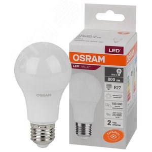 5578852 Value A LED 10Вт E27 4000К 800Лм груша 220В (замена 75Вт) Лампа светодиодная (уп.10шт.) LEDVANCE (OSRAM) 4058075578852 - фото 313189