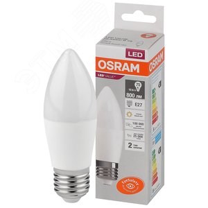 5579538 Value B LED 10Вт E27 3000К 800Лм свеча 220В (замена 75Вт) Лампа светодиодная (уп.10шт.) LEDVANCE (OSRAM) 4058075579538 - фото 313217