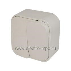 782202 Quteo Выключатель двухклавишный 10A 250 B~ IP20 белый (уп.20шт.) Legrand (Франция) 782202 - фото 595102