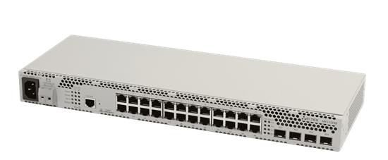 MES2324B Ethernet-коммутатор, 24 порта 10/100/1000 Base-T,4 порта 10GBase-R (SFP+)/1000Base-X (SFP), L3, 220V AC, 12DC Eltex MES2324B - фото 604310