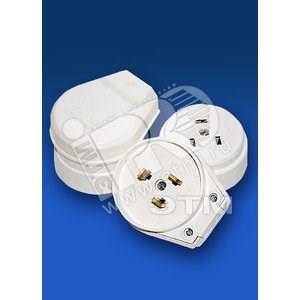 1234567816 РШ/ВШ-32 32А 220В Разъем 3шт.белый/бежевый для электроплит (уп.55шт.) Электролайн СПБ ООО 1234567816 - фото 604417
