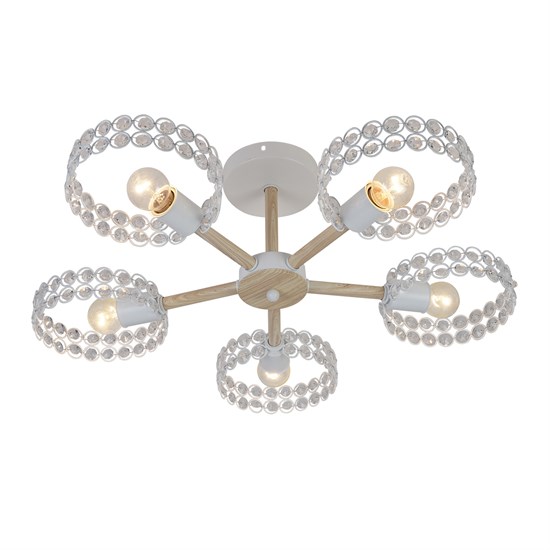 679/5P White, Escada 679/5P E27*60W White/Wood Светильник на штанге 672311 - фото 604546