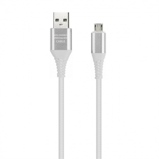 iK-3112ERG white Дата-кабель SmartBuy USB-A штекер - USB Type-C штекер, резин.оплетка Gear 1м белый 62675 - фото 604549