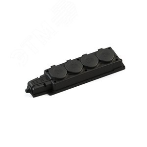 MST4104BK MultiSet Колодка 4 гнезда с защитными крышками IP44 каучук, черная (уп.10шт.) Systeme Electric (Турция) MST4104BK - фото 604726