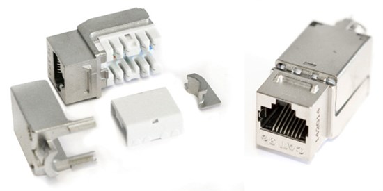 KJNE-8P8C-C5e-90-SH-F-WH Вставка Keystone Jack RJ-45(8P8C), Cat.5e, экран, 110 IDC, белая Hyperline KJNE-8P8C-C5e-90-SH-F-WH - фото 604750