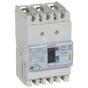 420045/025124 Автоматический выключатель DPX³ 160 термомагнитный расцепитель 25кА 400В~ 3П 100А LEGRAND 420045 - фото 604780