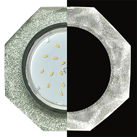 SS538AECH Ecola GX53 H4 LD5312 Glass Светильник встр., 8-угольник с прямыми гранями с подсветкой  хром - серебряный блеск 38x133 (к+) (уп.10/50шт.) SS538AECH - фото 604945