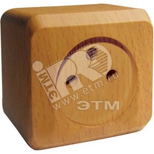 PA 16-001T ЭТЮД Розетка 1 гнездо без заземления бук (уп.25шт.) Schneider Electric PA16-001T - фото 605027