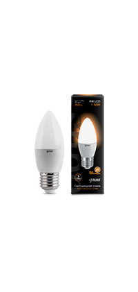 EB103101204 Gauss LED Candle 4W E14 4100K Лампа светодиодная "свеча" (уп.10/50шт.) EB103101204 - фото 605042