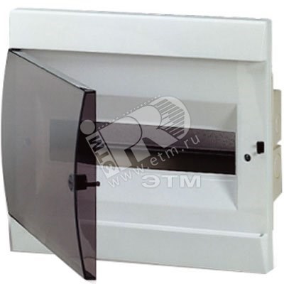 1SL0511A06 UNIBOX Щит распр. встраиваемый ЩРв-П-12 IP40 пластиковый белый прозр. дверь с клеммником 1SL0511A06 - фото 605045