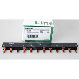 A9XPH312 Шина гребенчатая 3п 12 модулей 18мм 100А разрезаемая (уп.5шт.) Schneider Electric A9XPH312 - фото 605205