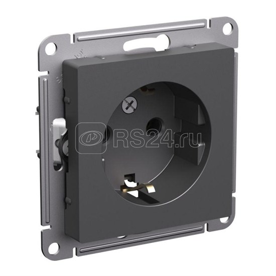 ATN001443 AtlasDesign Механизм розетки 1 гнездо с заземлением, базальт (уп.5шт.) Systeme Electric (Россия) ATN001443 - фото 605250