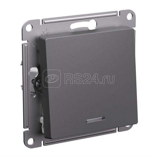 ATN001463 AtlasDesign Механизм переключателя одноклавишного с подсветкой (сх.6), базальт (уп.5шт.) Systeme Electric (Россия) ATN001463 - фото 605275