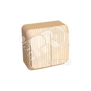 BA10-006D ЭТЮД Двухклавишный выключатель с подсветкой  сосна (25шт.)  Schneider Electric BA10-006D - фото 605311