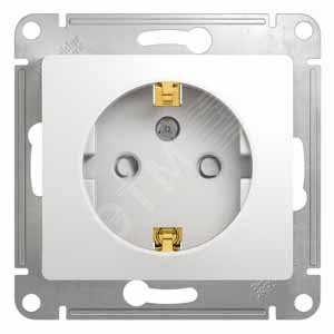 GSL000145 Glossa Механизм розетки 1 гнездо с заземлением и шторками, белая (уп.20шт.) Systeme Electric (Россия) GSL000145 - фото 605401