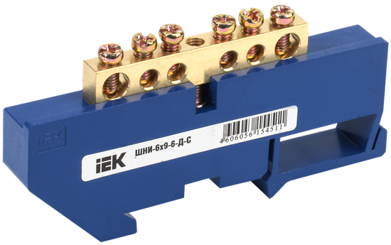 YNN10-69-6D-K07, Шина нулевая ШНИ-6х9-6-Д-С на DIN-изол. (уп.20шт.) IEK® YNN10-69-6D-K07 - фото 605408