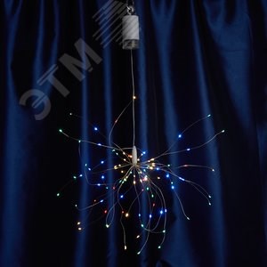 41656 CL595 100 LED 0.3м, мульти, батарейки 4*АА, IP20 Гирлянда украшение Фейерверк (уп.72шт.) FERON (Китай) 41656-1 - фото 605528