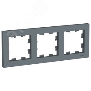 ATN000703 Atlasdesign Рамка 3 поста универсальная, грифель (уп.10шт.) Systeme Electric (Россия) ATN000703 - фото 605583