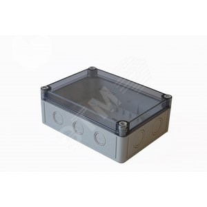 КР2802-421 Коробка приборная 184х134х65мм светло-серая с прозрачной крышкой (уп.19шт.) HEGEL (Россия) КР2802-421 - фото 605778