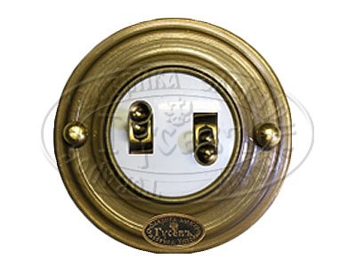 12250И-80/2 Выключатель 2-рычажковый D-80, латунь, ручка тумблер "Гусевъ" 12250И-80/2 - фото 605945