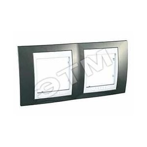 MGU6.004.824 Unica Хамелеон Рамка гориз., 2 места, шампань/белая (уп.5шт.) Schneider Electric MGU6.004.824 - фото 605991