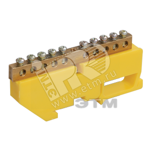 YNN10-812-12D-K05 ШНИ-8х12-12-Д-Ж Шина PE земля на DIN-изоляторе желтый (уп.20шт.) IEK® YNN10-812-12D-K05 - фото 606095
