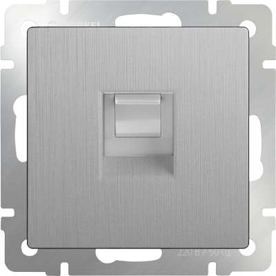 WL09-RJ-11 Телефонная розетка RJ-11 серебряная рифленая (уп.5шт.) WERKEL WL09-RJ-11 - фото 606099