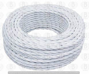 B1-424-71-50 Ретро провод (Провод ПВО) 2х1,5мм² белый матовый (бухта 50м.) BIRONI (Россия) B1-424-71-50 - фото 606198
