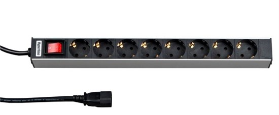 SHE19-8SH-S-2.5IEC/SHT19-8SH-S-2.5IEC Блок розеток для 19" шкафов, выкл. с подсв., 8 роз., 10A Hyperline SHT19-8SH-S-2.5IEC - фото 606283