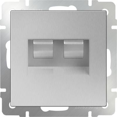 WL06-RJ11+RJ45 Розетка телефонная RJ-11 и компьютерная RJ-45 серебряная (уп.10шт.) WERKEL WL06-RJ11+RJ45 - фото 606473
