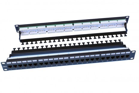 PP3-19-24-8P8C-C6-110D Патч-панель 19", 1U, 24 порта RJ-45, Cat. 6e, Dual IDC, ROHS, цвет черный (задний кабельный организатор в комплекте) Hyperline PP3-19-24-8P8C-C6-110D - фото 606557