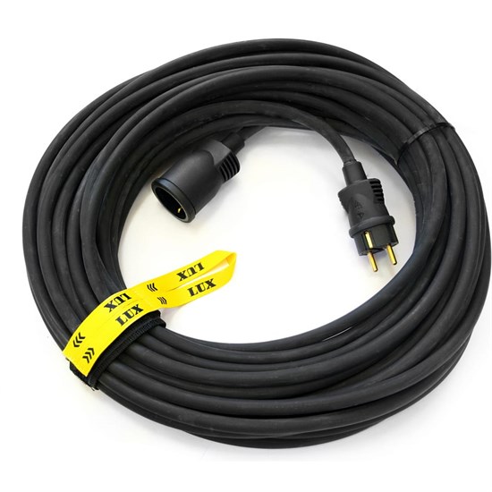 30030 УС1-Е-30 (У-161) розеток 1шт, 3x2.5 кв.мм, 16A, 30м, КГ, Удлинитель силовой без катушки, черный LUX 4606400419341 - фото 606647