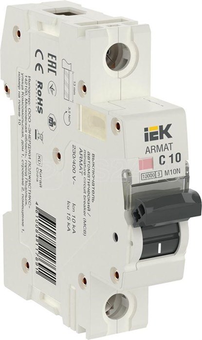 AR-M10N-1-C010 Авт. выкл. ARMAT 1Р 10А M10N х-ка С IEK® AR-M10N-1-C010 - фото 606766