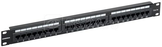 PP24-1UC5EU-K05-G Generica Патч-панель 19", 1U, 24 порта RJ-45, Cat. 5e, (Krone), цвет черный IEK® PP24-1UC5EU-K05-G - фото 606881