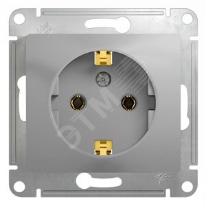 GSL000343 Glossa Механизм розетки 1 гнездо с заземлением, алюминий (уп.20шт.) Systeme Electric (Россия) GSL000343 - фото 606882