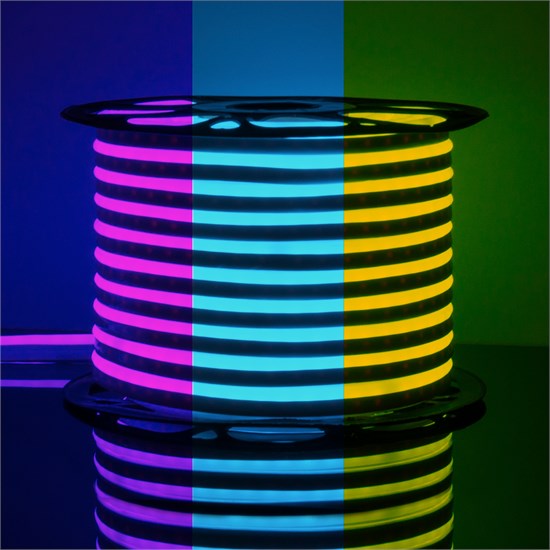 LS001 220V 12W 80Led 5050 IP67 односторонний RGB Светодиодный гибкий неон (бухта 50м.) Elektrostandard  a045405 - фото 606907