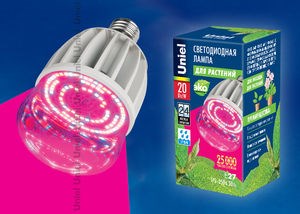 LED-M80-20W/SP/E27/CL Лампа светодиодная для растений. (уп.20шт.) UNIEL LED-M80-20W/SP/E27/CL - фото 606923