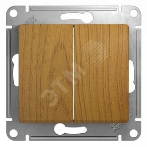 GSL000551 Glossa Двухклавишный выключатель (сх.5), дуб, механизм (уп.20шт.) Schneider Electric GSL000551 - фото 606965