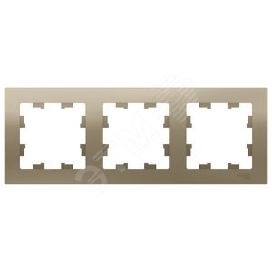 ATN000503 AtlasDesign Рамка 3 поста универсальная, шампань (уп.5шт.) Systeme Electric (Россия) ATN000503 - фото 607057