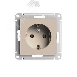 ATN001243 AtlasDesign Механизм розетки 1 гнездо с заземлением, песочный (уп.5шт.) Systeme Electric (Россия) ATN001243 - фото 607058