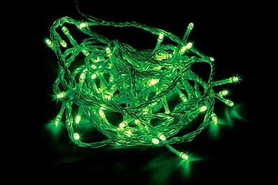 26770 CL02 зеленый Гирлянда 230V 20 LED, 3.6W, IP20, шнур 1,5м 0.5мм (уп.32шт.) FERON 26770 - фото 607200