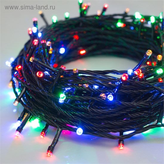 3556811 Гирлянда "Нить", 20 м, Н.Т. LED-200-220V, 8 режимов, МУЛЬТИ  3556811 - фото 607321