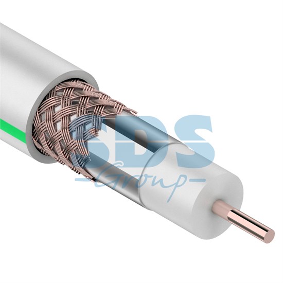 FD 01-2431-6 Кабель SAT 703 B, Cu/Al/Cu (64%) 75Ом, белый (бухта 100м.) PROconnect 676861 - фото 607425