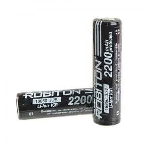 Аккумулятор ROBITON 18650 Li-Ion 3.7В 2200mA, встроенная защита 676886 - фото 607441