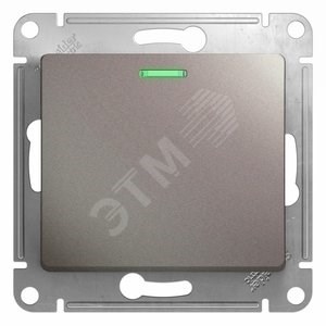 GSL001213 Glossa Одноклавишный выключатель с подсветкой (сх.1а), платина, механизм (уп.20шт.) Schneider Electric GSL001213 - фото 607526