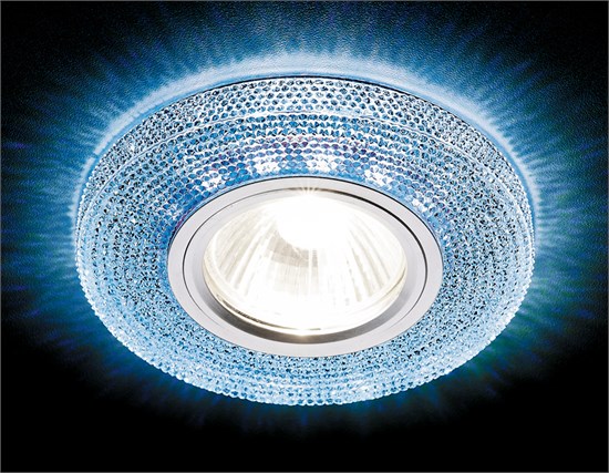 S290 BL хром/сапфир/MR16+3W (LED WHITE) Светильник встраиваемый (уп.50шт.) Ambrella Light 4627094357825 - фото 607562