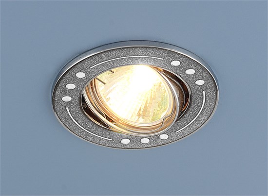 615A MR16 SH SL серебро блеск/хром Cветильник встраиваемый (уп.10/50шт.) Elektrostandard 615A MR16 SH SL серебро б - фото 607606