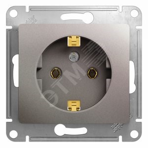 GSL001243 Glossa Механизм розетки 1 гнездо с заземлением, платина (уп.20шт.) Systeme Electric (Россия) GSL001243 - фото 607631